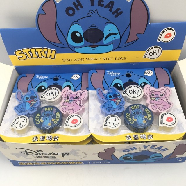 Genuine Disney Stationery Series Stitch Eraser 12pcs/box wholesales Cute  Puppet Term Begins Gifts Christmas Gift